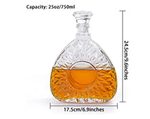Load image into Gallery viewer, Glass Decanter with Airtight Stopper Snowflake Design
