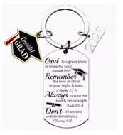 Graduation Dog Tag keychain God has great plans for you