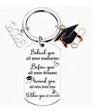 Load image into Gallery viewer, Graduation Dog Tag Key chain- Behind you all your memories 2026
