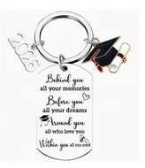 Graduation Dog Tag Key chain- Behind you all your memories 2026