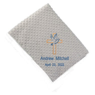 Embroidery Dove and Cross Blanket