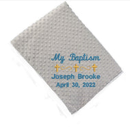 My Baptism Custom Blanket - Gold Cross