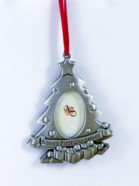 Pewter Tree Frame/Ornament/Magnet - Baby's 1st Christmas