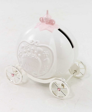 Load image into Gallery viewer, White Ceramic Pumpkin Carriage Money Bank
