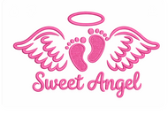 PINK Sweet Angel  Footprint blanket