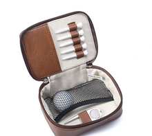 Load image into Gallery viewer, Golf Accessory and Valuable case- Faux brown leather
