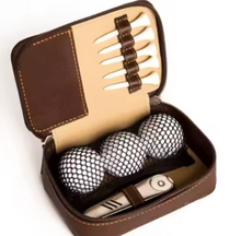 Load image into Gallery viewer, Golf Accessory and Valuable case- Faux brown leather
