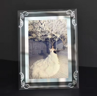 Elegant Glass Picture Frame with Silver Filigree Accents- 8x10