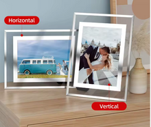 Load image into Gallery viewer, Floating Glass Photo Frame with Brushed Silver Border 4x6
