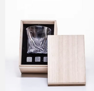 Single Wooden Box Custom Twisted Whiskey Glass
