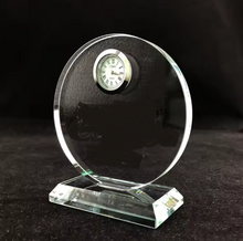 Load image into Gallery viewer, Round Shaped Crystal Table Clock
