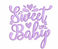 Embroidery Sweet BABY Blanket-LILAC