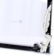 Load image into Gallery viewer, Graduation Black border with white scroll and quill
