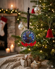 Load image into Gallery viewer, Whimsical Reindeer Holiday Wreath Ornament
