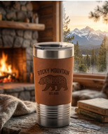 Leatherette wrapped Stainless Steel Tumbler- Congac Color- LIMITED OFFER FREE NAME ENGRAVING