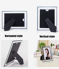 Load image into Gallery viewer, Floating Glass Photo Frame with Brushed Gold Border  8x10
