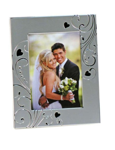 Silver Swirl Crystal Frame 5x7