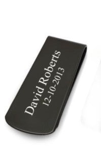 Thin Money Clip- Stainless steel - Black
