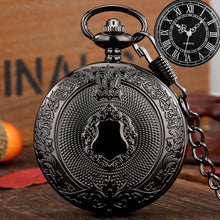 Load image into Gallery viewer, Royal Shield Crown Pattern Quartz Pocket Watch- Black, Gold , Silver| Engraver in Calgary | Best engraver in Canada | Online Gift shop Calgary | Online gift shop Canada
