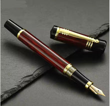 Load image into Gallery viewer, Burgundy  Fountain Pen Black and Gold Details
