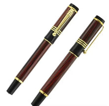 Load image into Gallery viewer, Two red and black pens with gold accents on a white background
