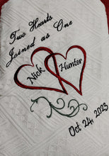 Load image into Gallery viewer, Wedding Blanket- Two Hearts
