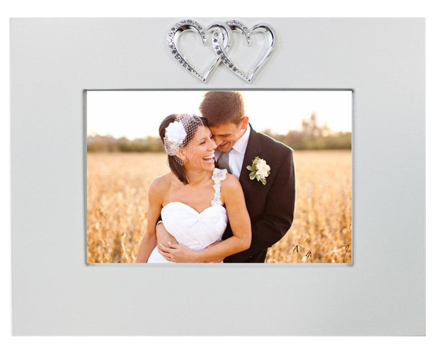 Off White MDF Double heart frame