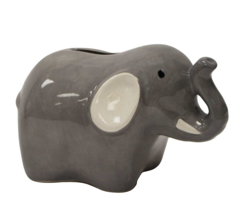 Ceramic Grey Elephant Money Bank | Online Money banks online in Canada | Online money banks in Calgary | Online gift shop in Canada | Online gift shop in Calgary | Online engraver in Canada | Online gift shop | Gift shop in Calgary