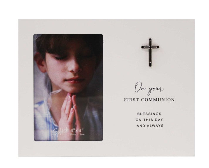 6x4 On your First Communion frame Cross