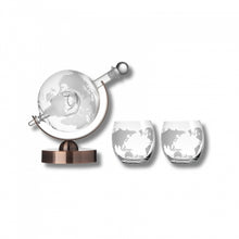Load image into Gallery viewer, Globe glass whisky decanter set with glasses – personalized wedding gift Canada
