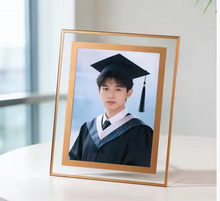 Load image into Gallery viewer, Graduation frame gold trim glass frame perfect for personalization 
