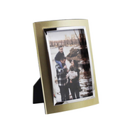 Gold brushed aluminum frame on white background | Modern gold photo frame | Stylish brushed gold picture frame | Contemporary metallic frame | Elegant gold home decor | Sleek aluminum frame design | Luxury gold photo display | Sophisticated metal frame | Decorative gold border | Premium quality picture frame
