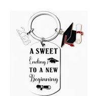 Graduation Dog Tag keychain - A Sweet Ending