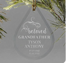 Load image into Gallery viewer, Tear Drop ornament- Memorial Beloved
