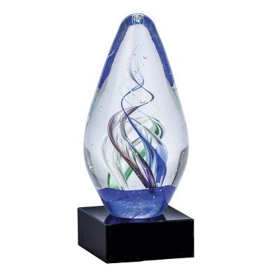 Oval Swirl Art Glass, 6.5