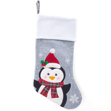 Load image into Gallery viewer, Grey and white stocking- PENGUIN
