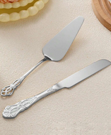 Elegant silver cake knife and server set for wedding gifts Canada