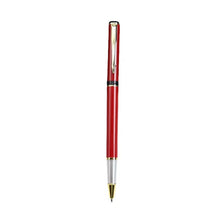 Load image into Gallery viewer, Red pen with silver accents on a white background
