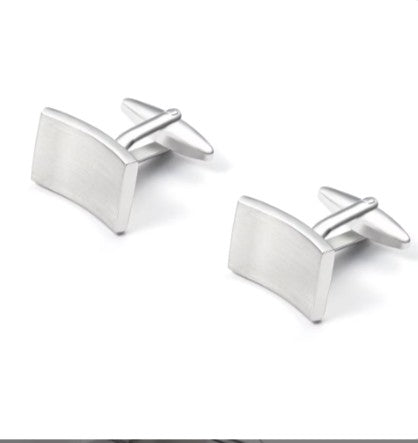 Silver Curved Cuff links