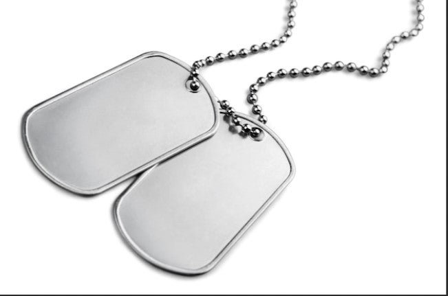 Rolled Edge Military Dog Tag necklace- Silver | Necklaces online in Canada | Necklaces online in Canada | Necklaces online in Winnipeg | Online jewelry shop in Canada | Online jewelry shop in Winnipeg | Online gift shop in Canada | Online gift shop in Winnipeg