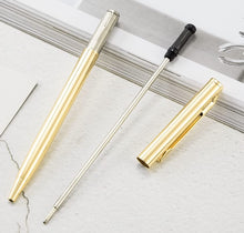 Load image into Gallery viewer, Slim Metallic Retractable Ballpoint Pen- Gold
