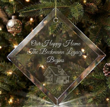 Load image into Gallery viewer, Large Square glass ornament
