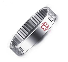 Load image into Gallery viewer, Medical Alert Stainless Steel Stretch Bracelet- Men
