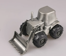 Load image into Gallery viewer, Pewtertone Tractor/loader Money Bank
