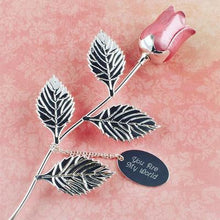 Load image into Gallery viewer, Silver Plated Pink Rose engravable
