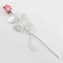 Load image into Gallery viewer, Silver Plated Pink Rose
