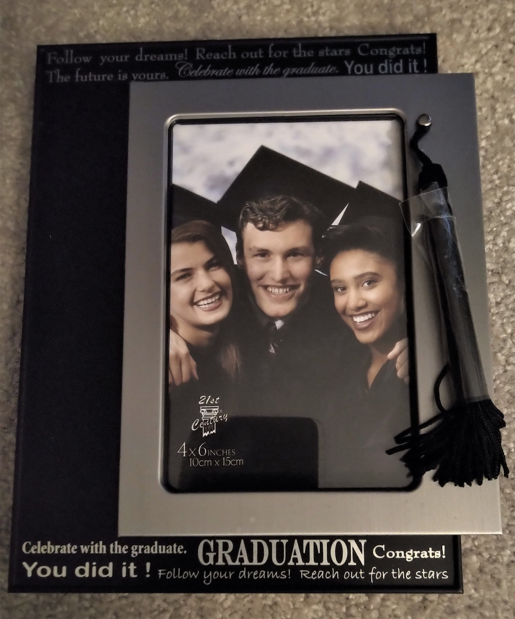 graduation frame with black tassel detail 