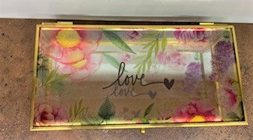 Floral love glass box