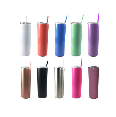 20oz Skinny tumbler Stainless Steel Drinking Cup Insulated Bottle with Straw multi colors engravable gifts in Canada 