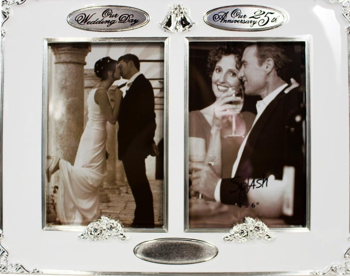 4x6 Twin Wedding/25th Anniversary Photo Frame